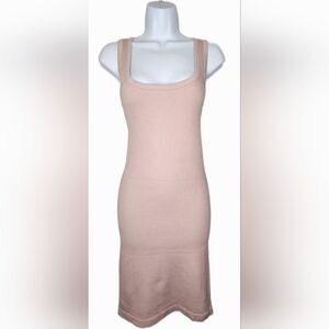 NWT Mono B Women's Ribbed Tank Dress #KD11867 Rose Size L
